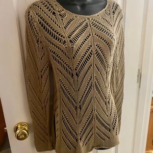 Long sleeve open knit sweater